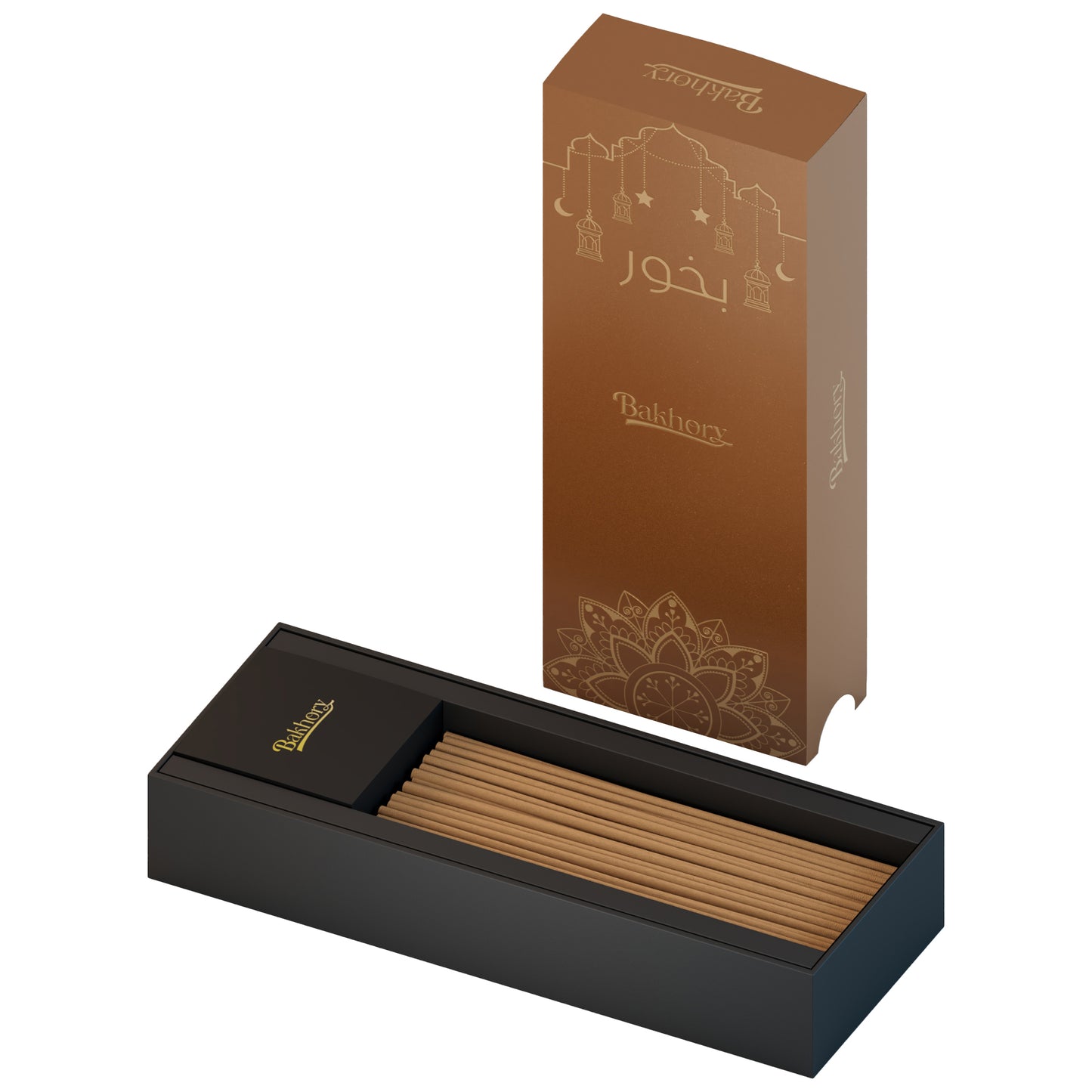 100pcs- Bakhory 3mm Oud Incense sticks - 52gm with copper