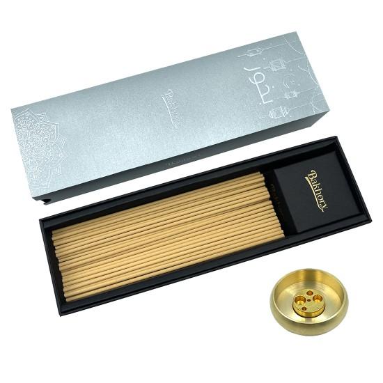 70pcs- Bakhory Oud Incense Sticks 3mm thick (50g) With Copper Incense Burner for Home Decoration