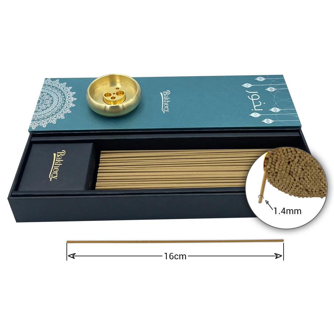 275pcs- Bakhory oud Incense Sticks 1.4mm 50g With Copper Incense Burner