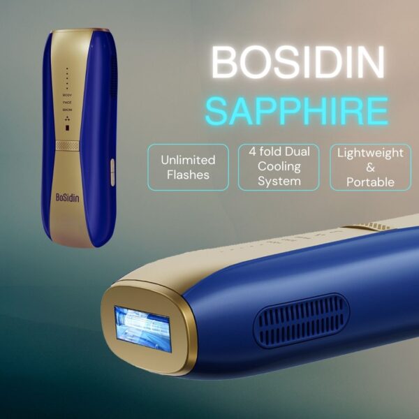 BoSidin Sapphire Latest Generation IPL Super Ice-Cooling Hair Removal Machine For Face, Body And Bikini Area Men And Women – D-T018
