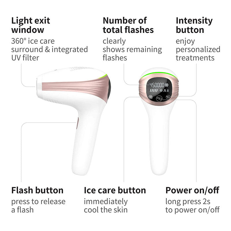 BoSidin Hair Removal Machine Pink Painless And Permanent For Full Body Hair Removal