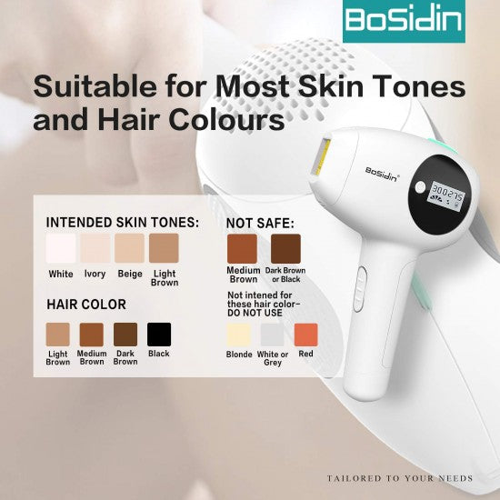 Bosidin IPL Laser Hair Removal 550k Flash With Separate Ice Cool Head