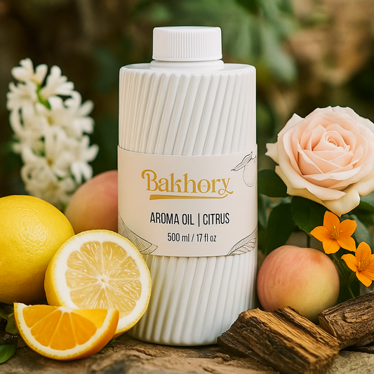 Bakhory Citrus Essential Oil Blend 500ML – Refreshing Citrus Aroma with Floral & Woody Accents for Home & Diffusers