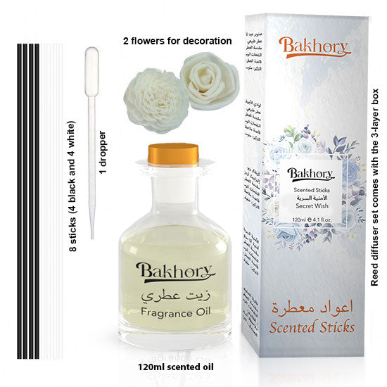 Bakhory Premium Reed Diffuser Set |Secret Wish Scented Diffuser