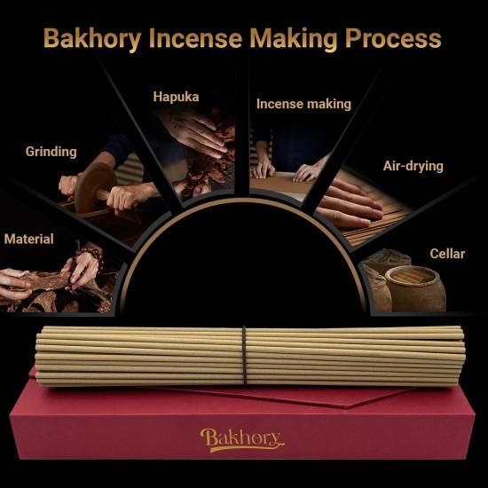 76pcs- Bakhory Cambodian Oud Incense Sticks 3mm for Home Decoration (70gm)