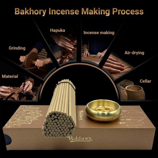 100pcs- Bakhory 3mm Oud Incense sticks - 52gm with copper