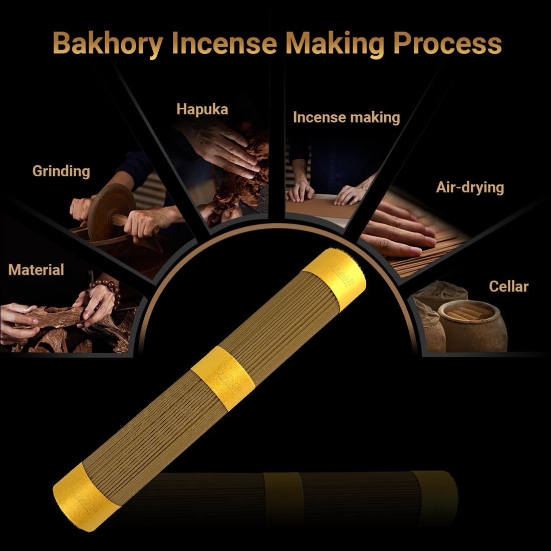 275pcs- Bakhory oud Incense Sticks 1.4mm 50g With Copper Incense Burner