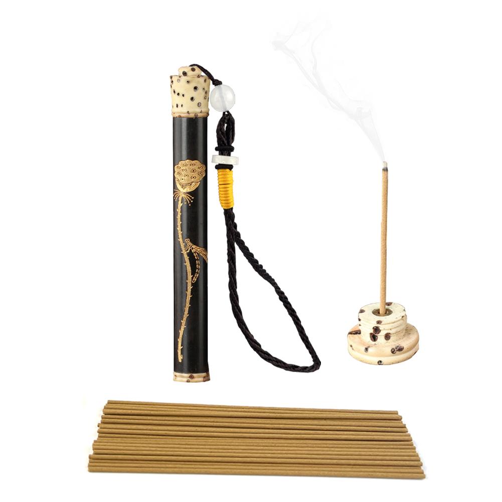 15pcs- Bakhory Oud Incense Sticks 2mm with incense holder 3 In 1 Gift Set