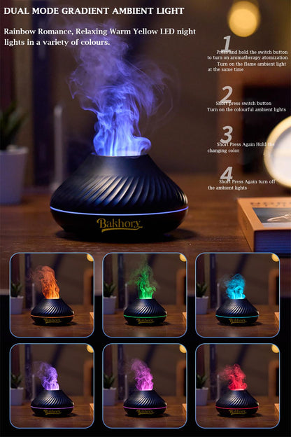 Bakhory Essential Oil Diffuser, Air Humidifier, Aromatherapy Diffuser with 7 LED Night Lights for Home, Office (White, Black)